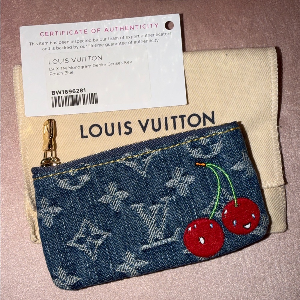 LV x TM Denim Cerises Key Pouch